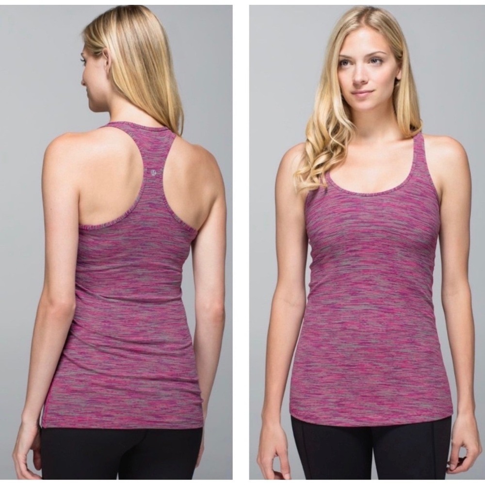 Lululemon Athletica Pink‎ Heathered Racerback Athletic Tank Size 4